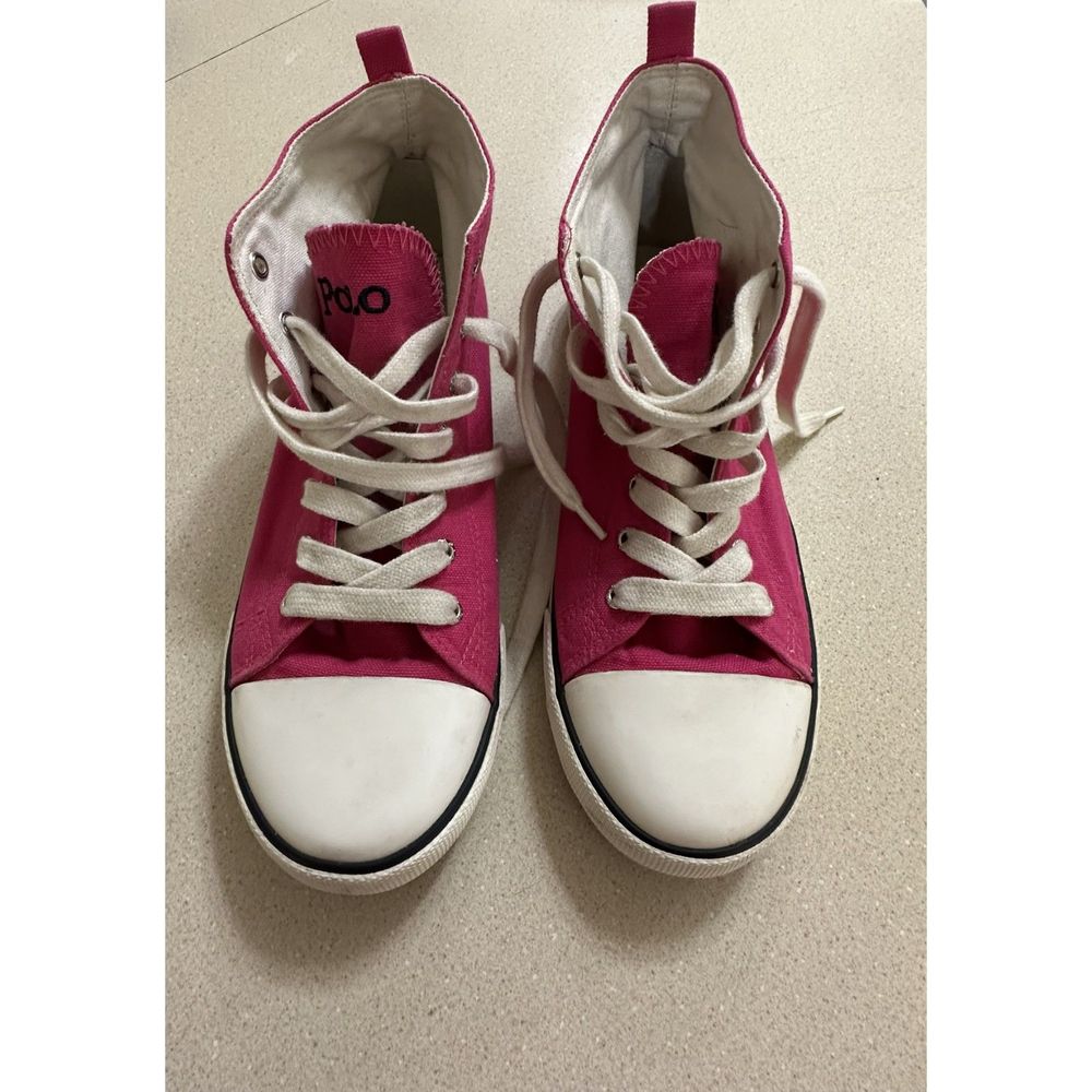 Polo Ralph Lauren Pink High Top Sneakers, Size 6
